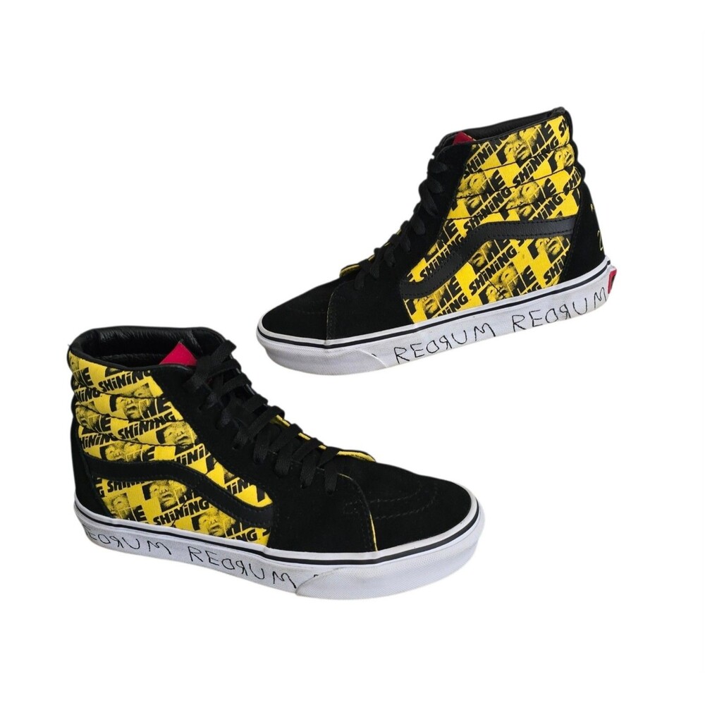 Vans Sk8 Hi x House of Terror The Shining Sneakers Womens Size 8.5 Black Yellow